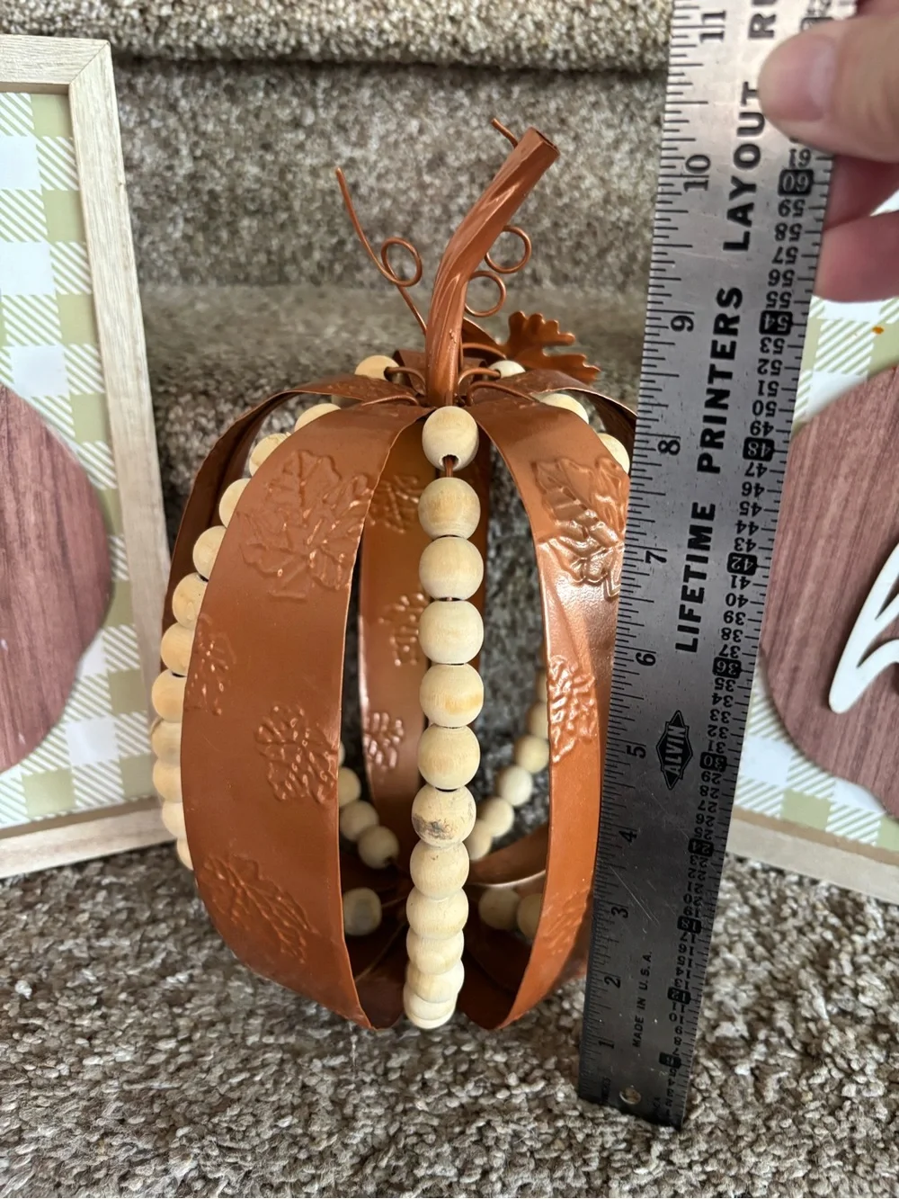 Hello Pumpkin Wall Art Set with Decorative Brown Pumpkin